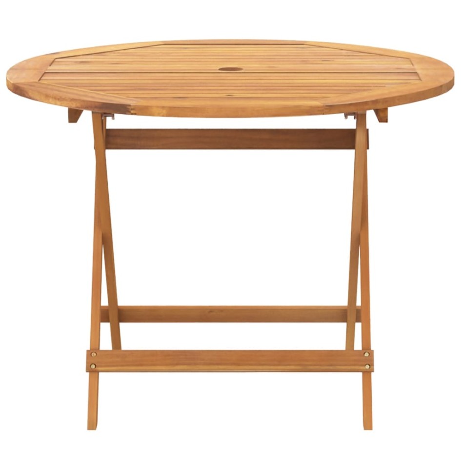 Set de comedor jardín 5 pzas polipropileno madera maciza