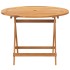 Set de comedor de jardín 5 pzas tela madera maciza blanco