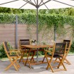 Set de comedor jardín 5 pzas polipropileno madera maciza negro