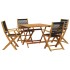 Set de comedor jardín 5 pzas polipropileno madera maciza