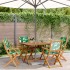 Set de comedor jardín 5 pzas tela madera maciza estampado