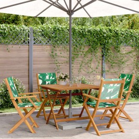 Set de comedor jardín 5 pzas tela madera maciza estampado