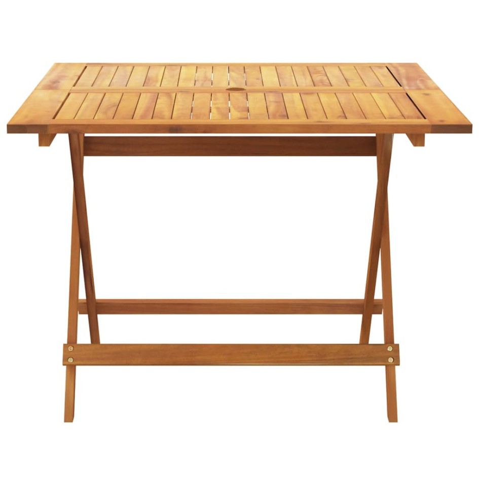 Set de comedor de jardín 5 pzas tela madera maciza gris