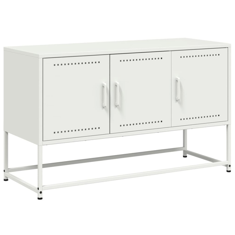 Mueble para TV de acero blanco 100,5x39x60,5