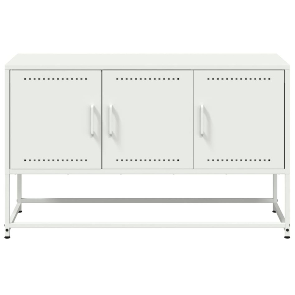 Mueble para TV de acero blanco 100,5x39x60,5