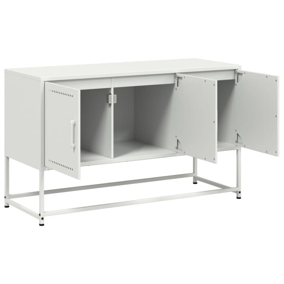 Mueble para TV de acero blanco 100,5x39x60,5