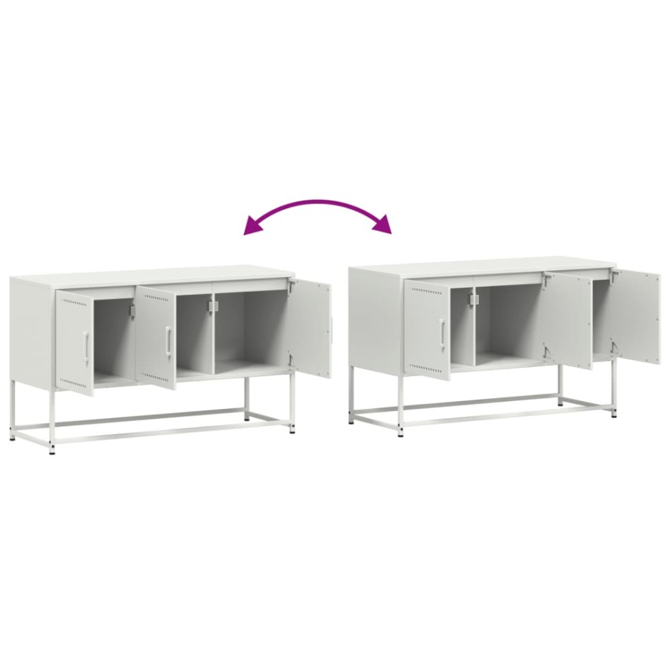 Mueble para TV de acero blanco 100,5x39x60,5