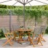 Set de comedor de jardín 5 piezas ratán PE madera maciza