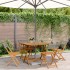 Set de comedor de jardín 5 piezas ratán PE madera maciza