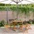 Set de comedor de jardín 5 pzas ratán PE madera maciza