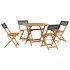 Set de comedor de jardín 5 pzas ratán PE madera maciza