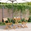 Juego de bistro de 3 piezas polipropileno y madera maciza beige