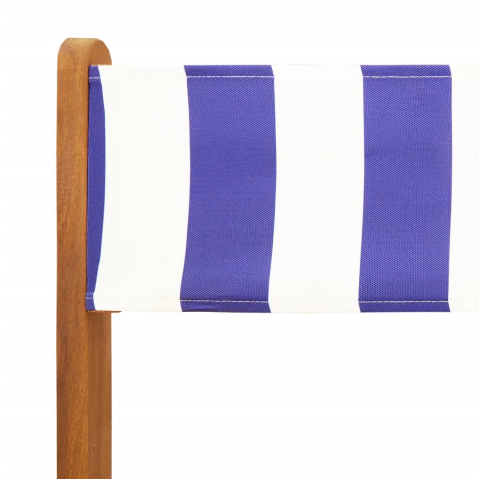 Juego de bistro de 3 piezas tela y madera maciza azul y