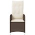 Sillones reclinables jardín con cojines marrones 2 uds ratán