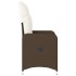 Sillones reclinables jardín con cojines marrones 2 uds ratán