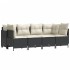 Set de muebles de jardín 5 pzas y cojines ratán sintético