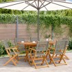 Set de comedor de jardín 7 pzas ratán PE madera acacia gris