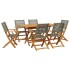 Set de comedor de jardín 7 pzas ratán PE madera acacia
