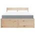 Cama con cajones y colchón madera maciza de pino 140x190