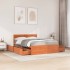 Cama con cajones y colchón madera pino marrón cera 140x190