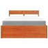 Cama con cajones y colchón madera pino marrón cera 140x190