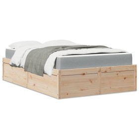 Cama con colchón madera maciza de pino 140x190