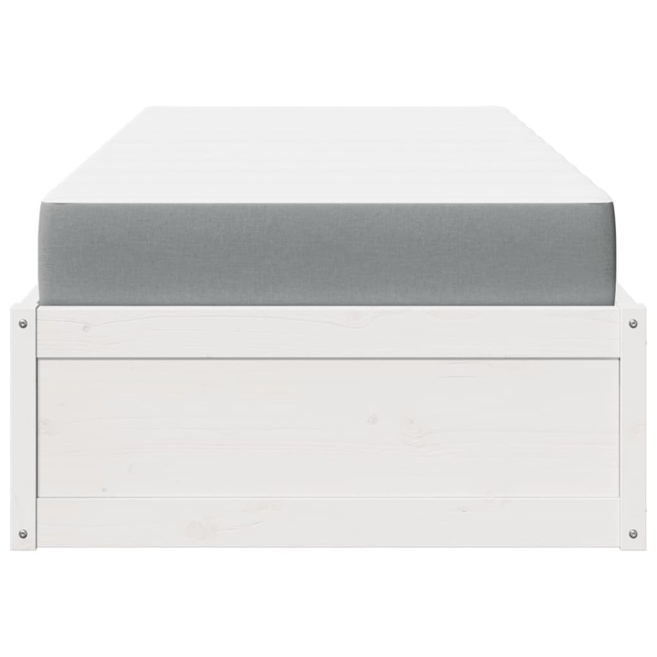 Cama con colchón madera maciza de pino blanco 90x200