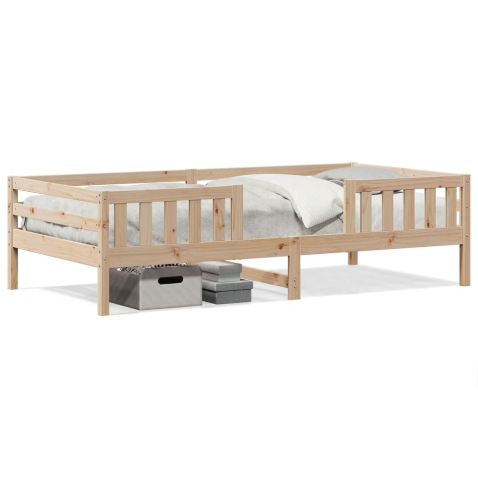 Estructura de cama sin colchón madera maciza de pino 90x200