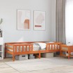 Cama sin colchón madera maciza pino marrón cera 80x200 cm