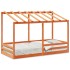 Cama infantil con techo madera maciza pino marrón 100x200
