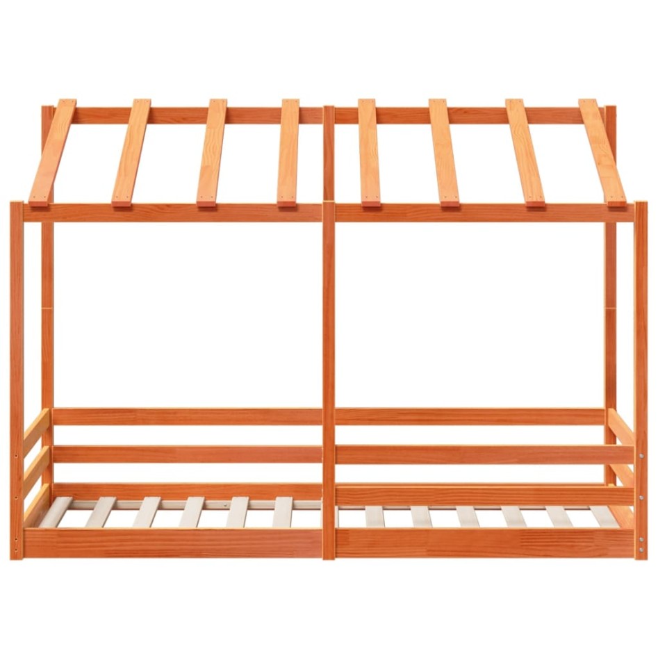 Techo de cama infantil madera maciza marrón 75x190