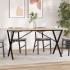 Mesa de comedor marco X madera maciza pino acero 160x80x75,5