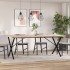 Mesa de comedor marco X madera maciza pino acero