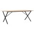 Mesa de comedor marco X madera maciza pino acero