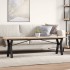 Mesa de centro marco Y madera maciza pino y acero
