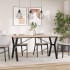 Mesa de comedor marco Y madera maciza pino acero 140x80x75,5