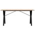 Mesa de comedor marco Y madera maciza pino acero 140x80x75,5