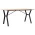 Mesa de comedor marco Y madera maciza pino acero 140x80x75,5