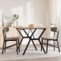 Mesa de comedor marco Y madera maciza pino y acero