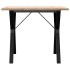 Mesa de comedor marco Y madera maciza pino y acero