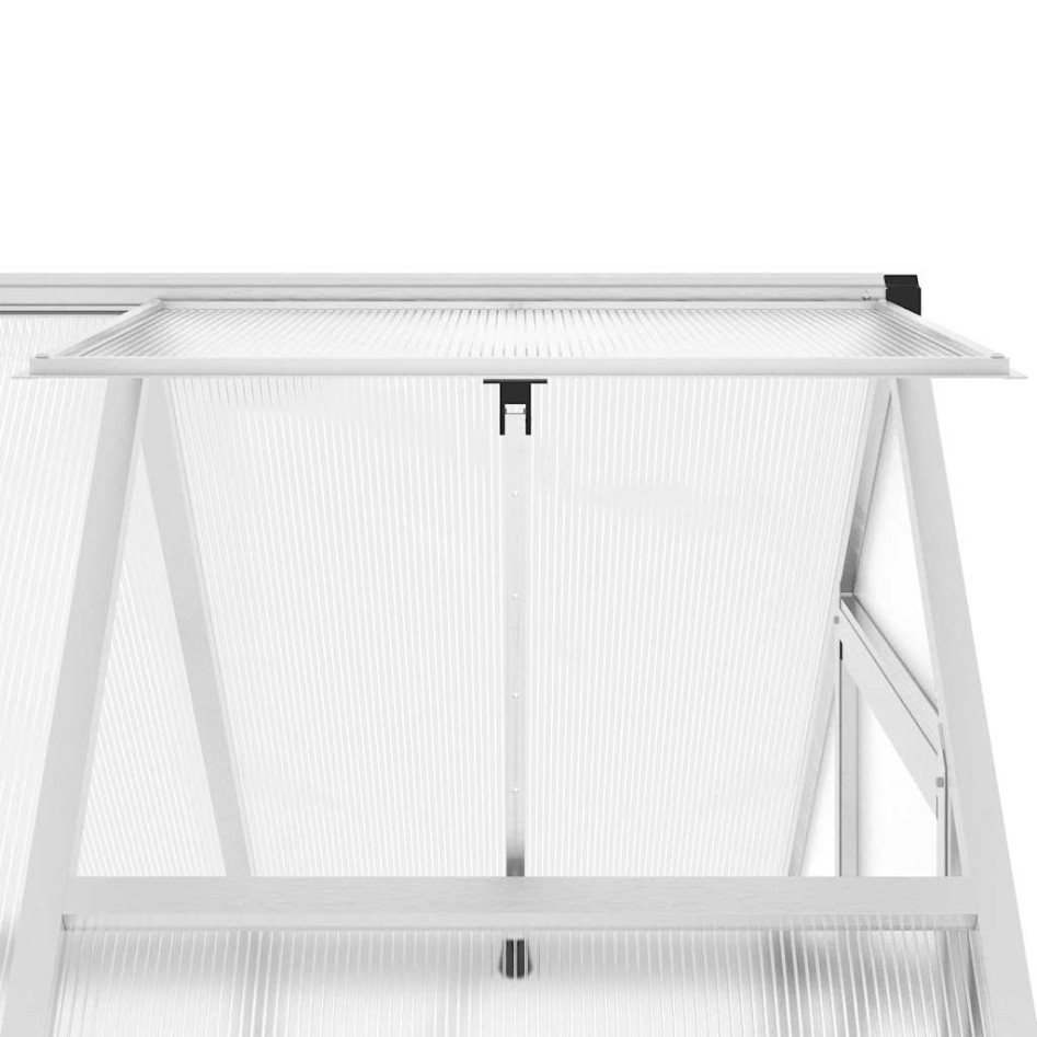 Invernadero con marco base aluminio plateado 169x114x202