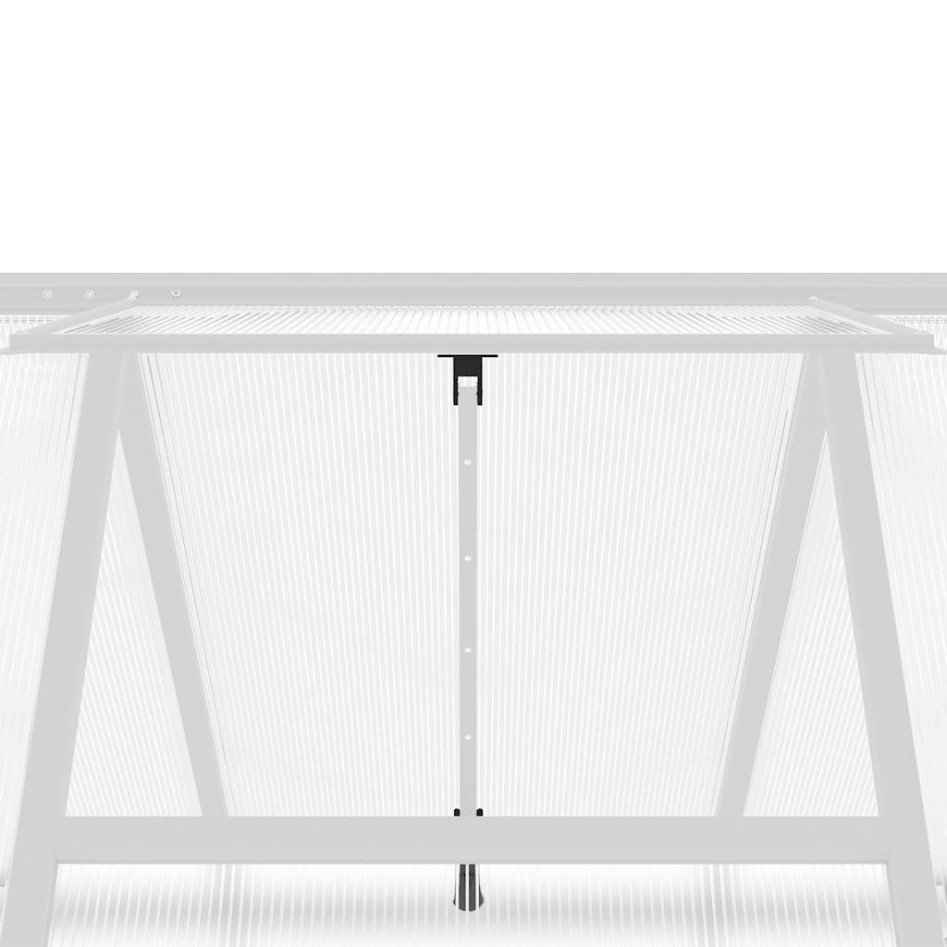 Invernadero con marco base aluminio plateado 169x169x202