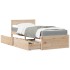 Cama con cajones y colchón madera maciza de pino 100x200
