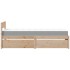 Cama con cajones y colchón madera maciza de pino 100x200