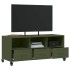 Mueble de TV de acero verde oliva 100,5x39x43,5