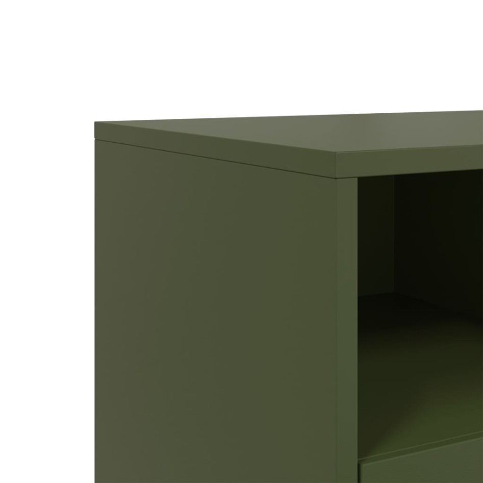 Mueble de TV de acero verde oliva 100,5x39x43,5