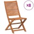 Sillas jardín reclinables 8 uds madera maciza acacia