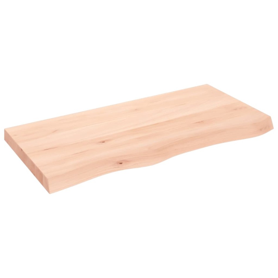 Estante de pared madera maciza roble sin tratar 100x50x(2-6)
