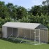 Perrera de exterior con toldo acero galvanizado plata