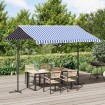 Toldo de pie tela y acero azul y blanco 300x300 cm